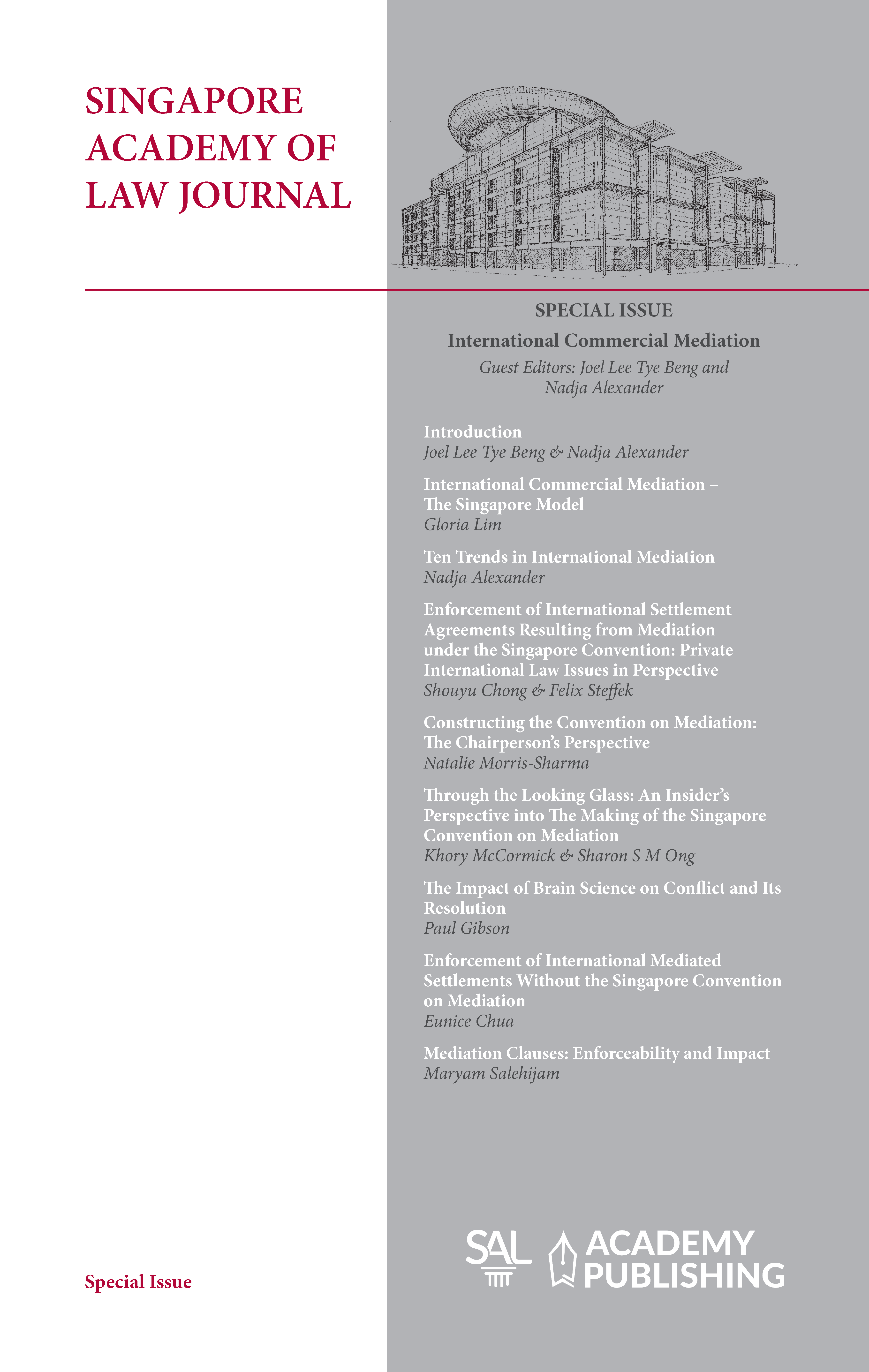 SAL Journal 2019 Special Issue (International Commercial Mediation)